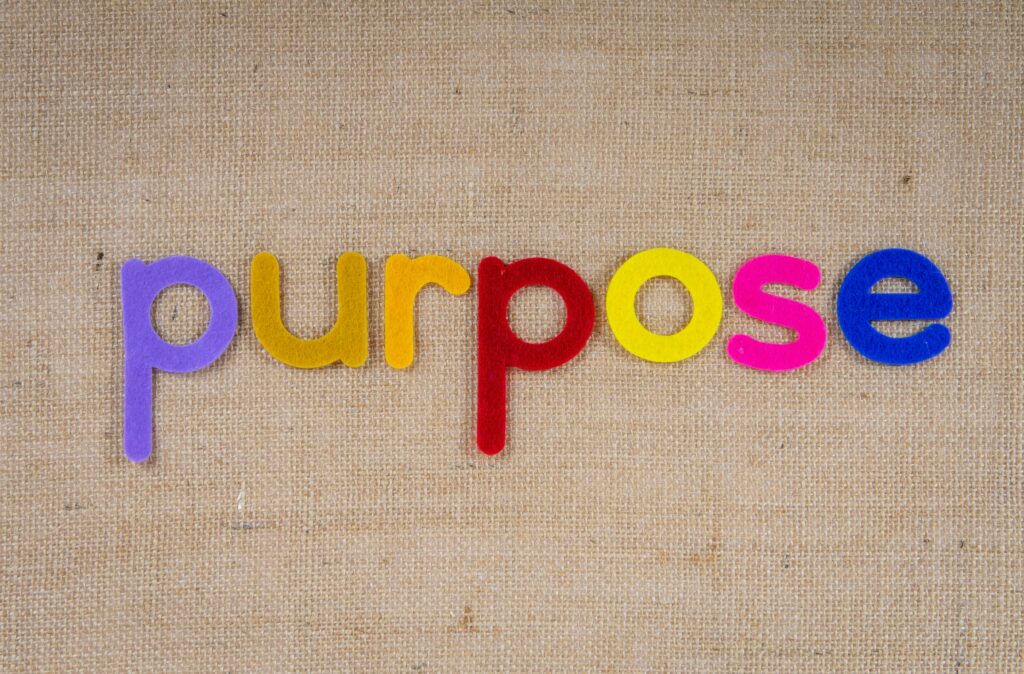 this image shows the word purpose which is the main subject of blog